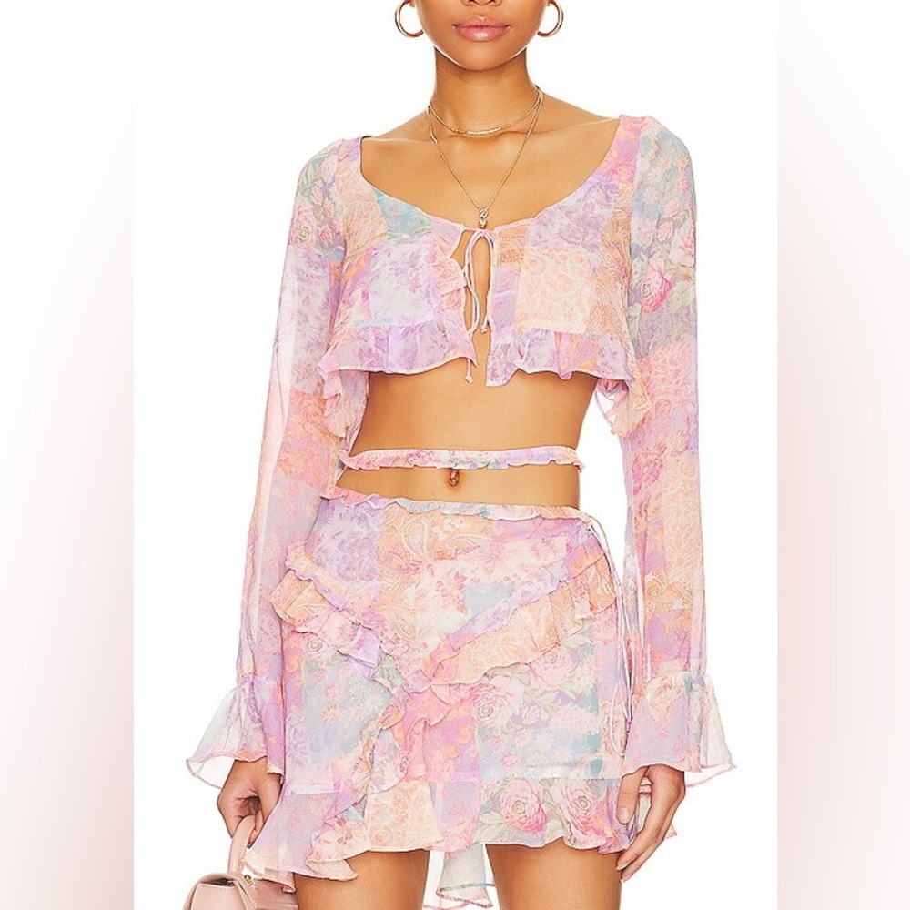 FOR LOVE & LEMONS mavis crop blouse